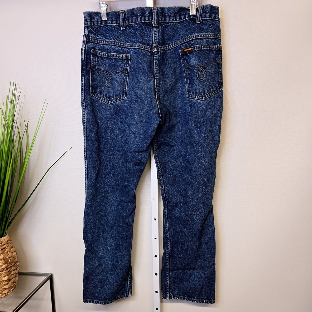 Vintage Saddle King Mens‎ Blue Denim Jeans Straight Leg Workwear Pants 34x29